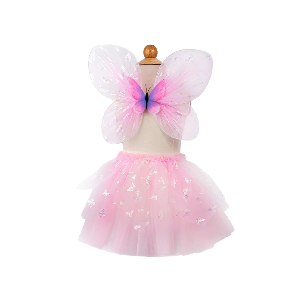 Flutter Butterfly Skirt Pink Wings and Wand, Size 4-6