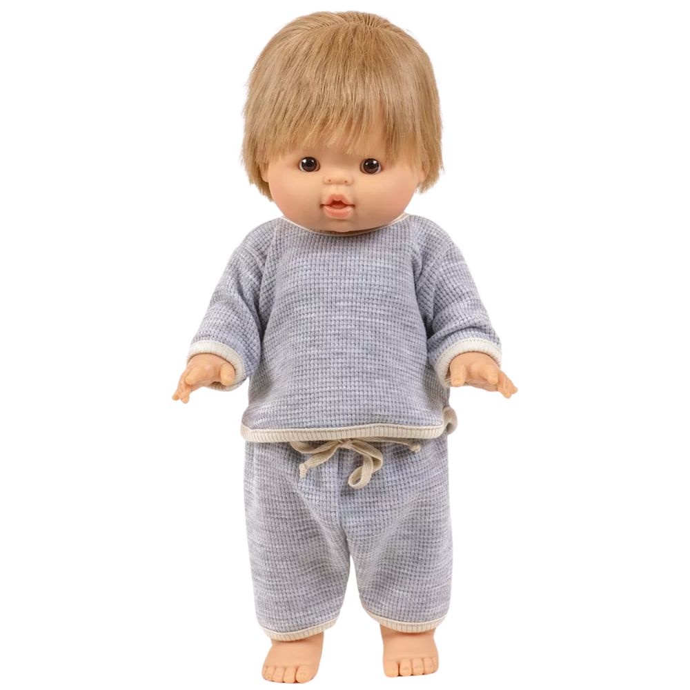 Minikane Clothing for Gordis Dolls 34cm - Cocoon Honeycomb Heather Grey Jogger Set