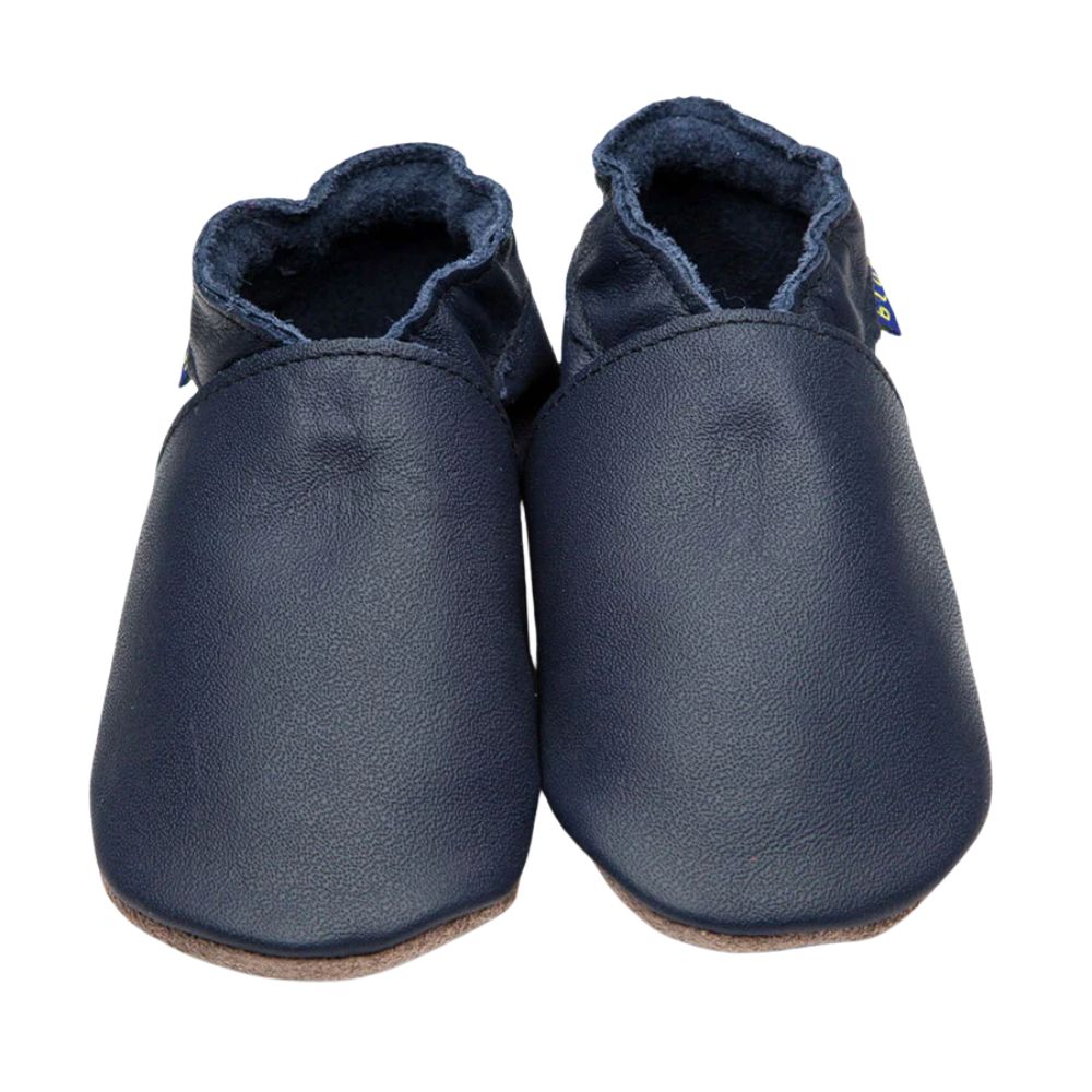 Inch Blue Leather Baby Shoes Navy