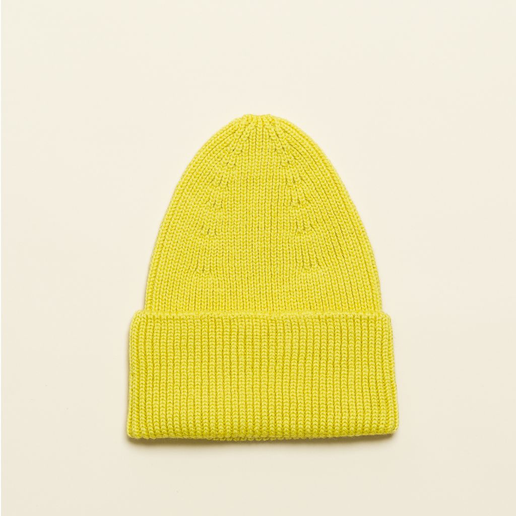 Hvid Fonzie Beanie Kids Sunny Yellow
