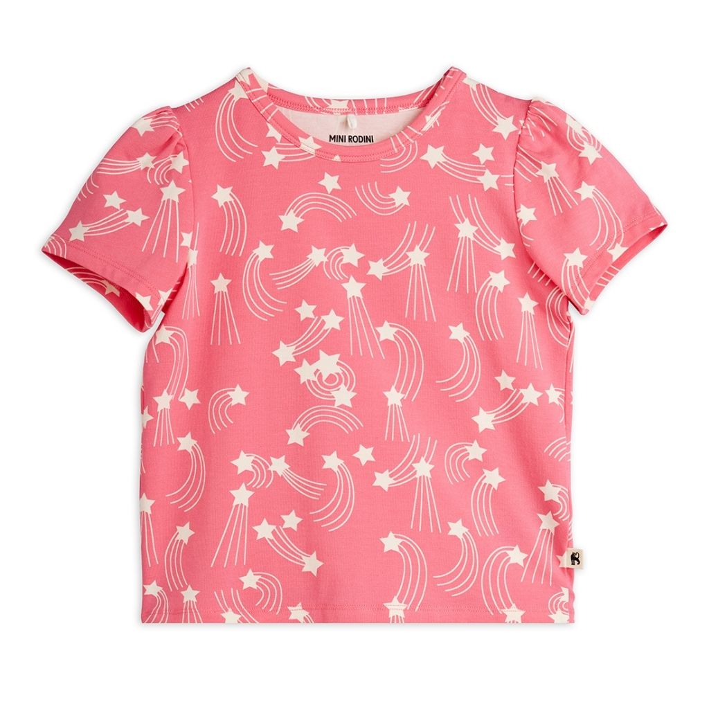 Mini Rodini Starfall AOP Puff Sleeve SS Top