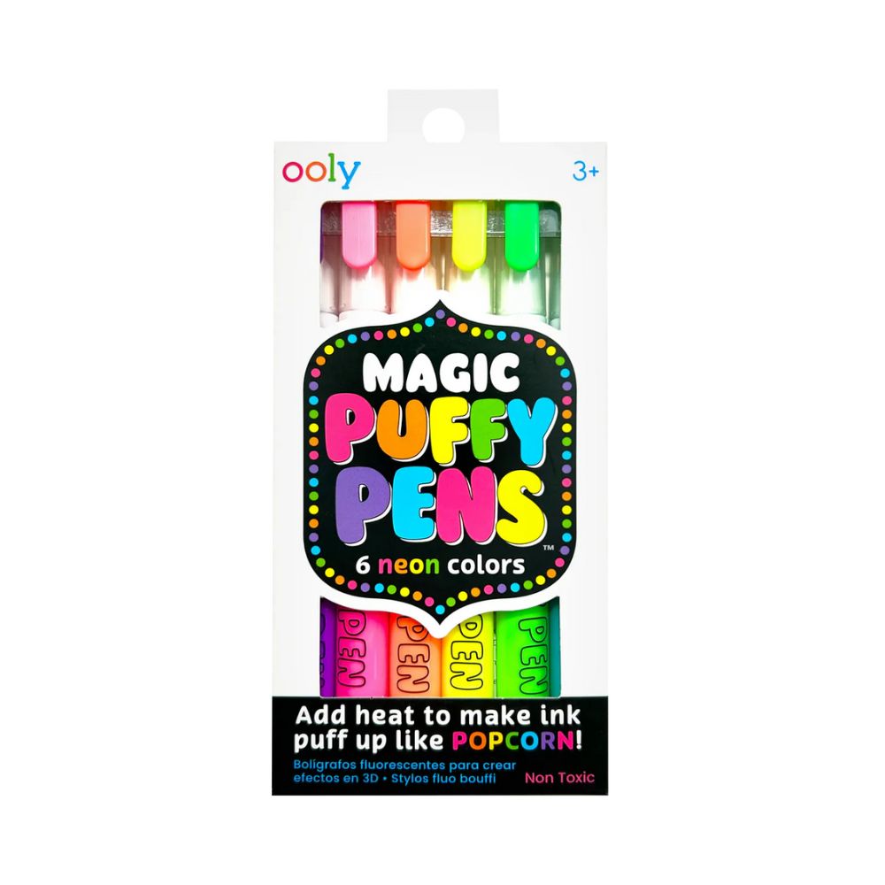 Magic Puffy Neon Pens - Set of 6