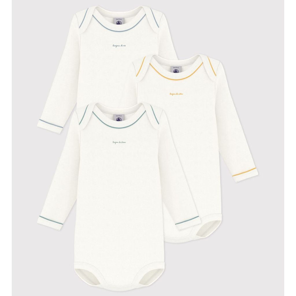 Petit Bateau LS Bodies 3pcs Multi Logo