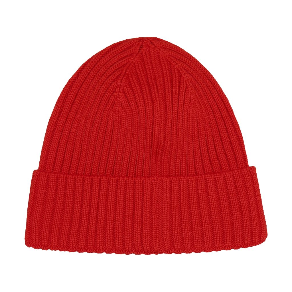 Huttelihut Hat Wool Knit Color Solid Poppy Red