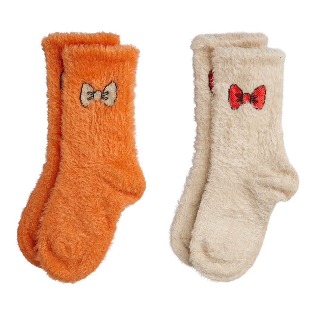 Mini Rodini Bow Fluffy 2-Pack Socks