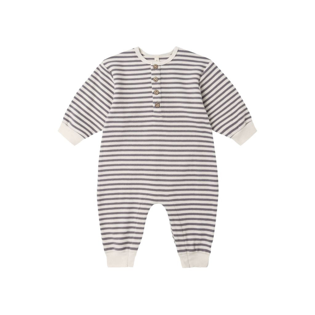 Quincy Mae Relaxed Jumpsuit Slate Stripe