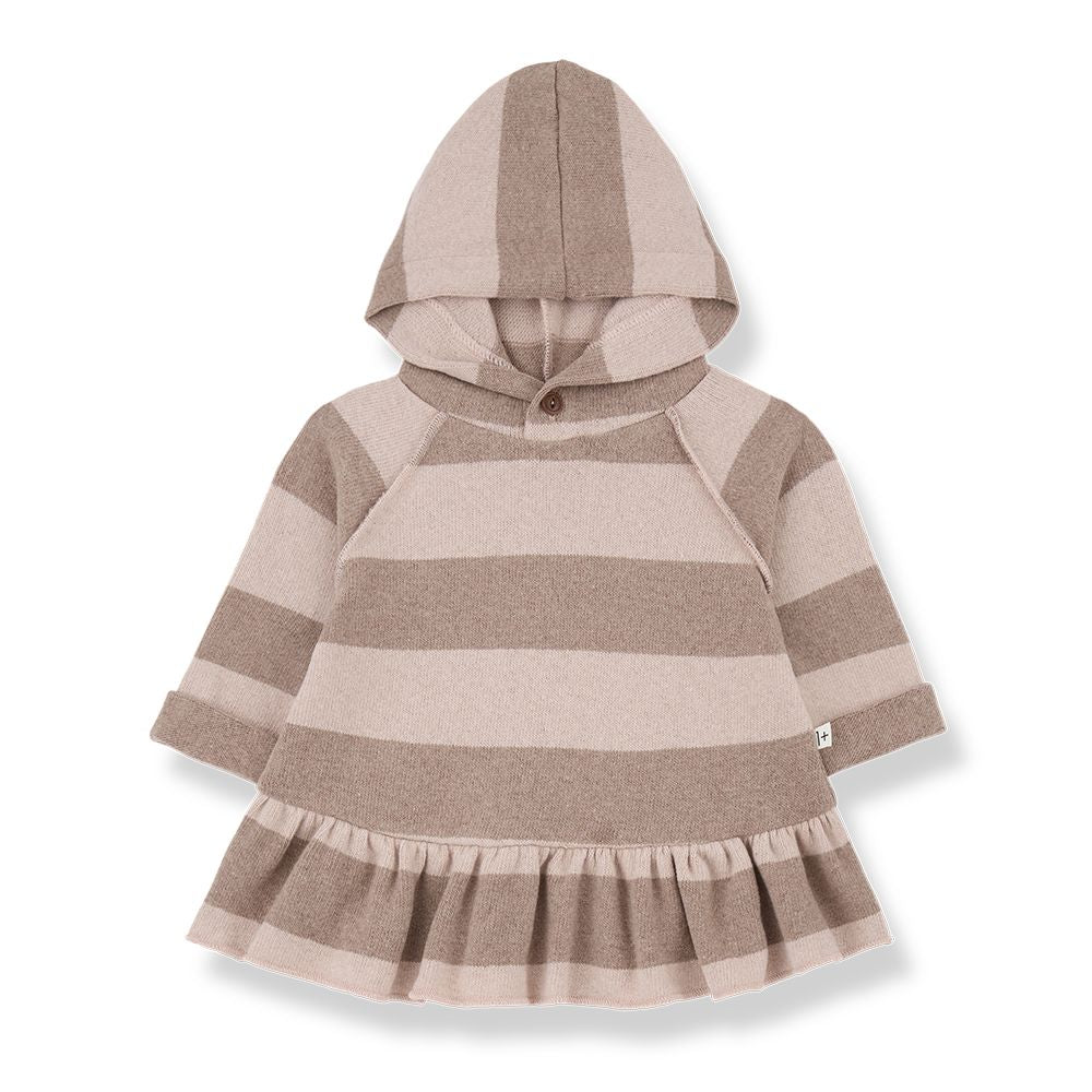 1 + in the family HILDA Striped Hooded Fleece Dress