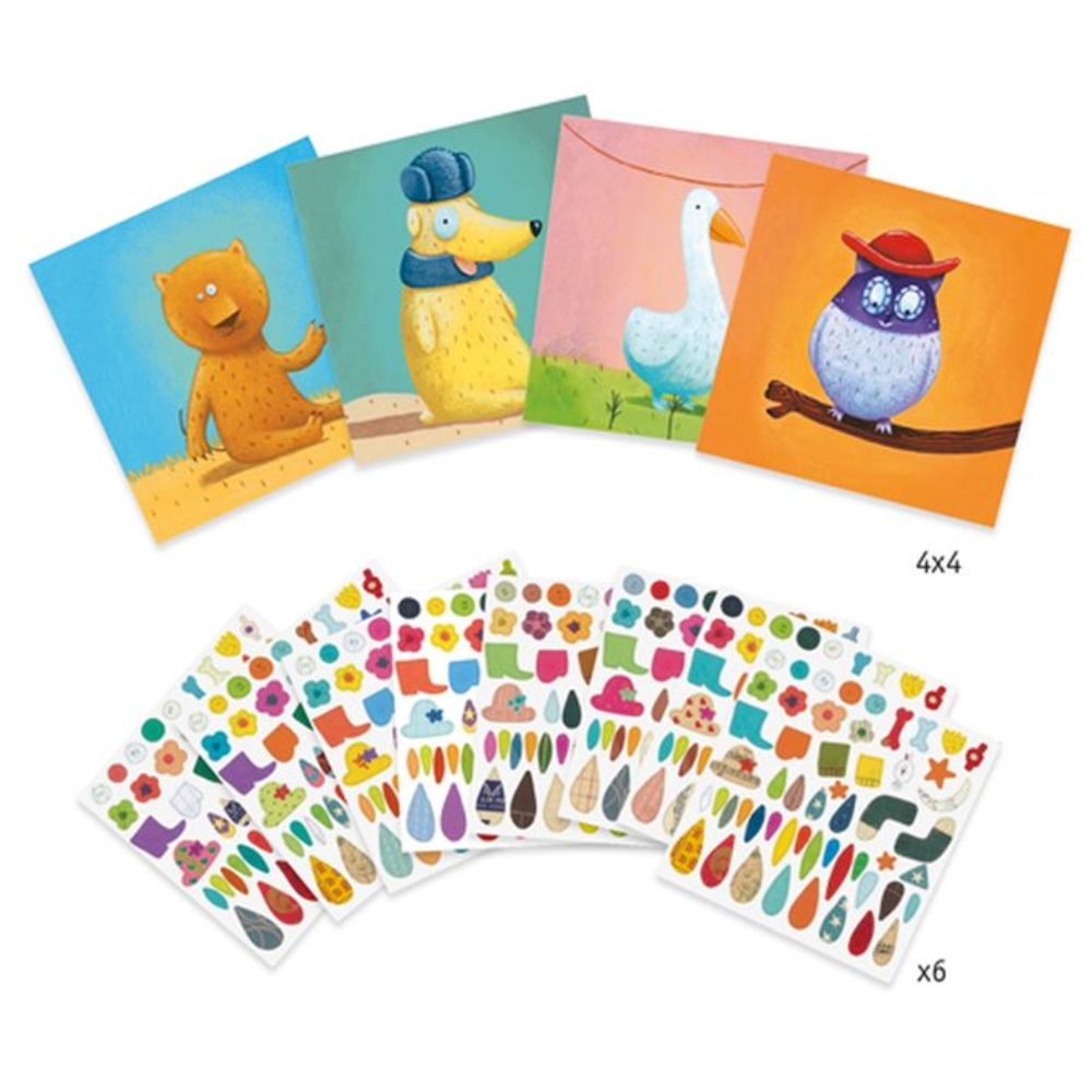 Djeco Create with stickers - Animals