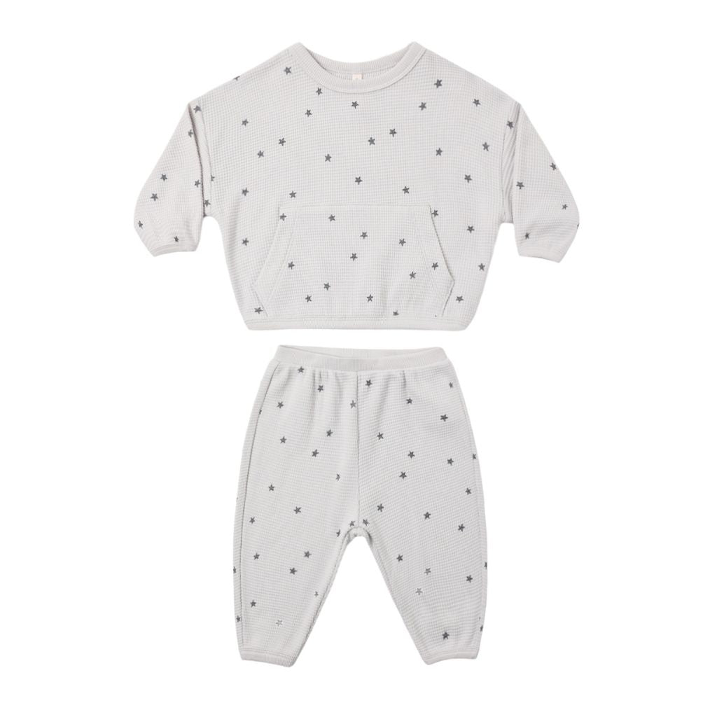 Quincy Mae Waffle Slouch Set Stars