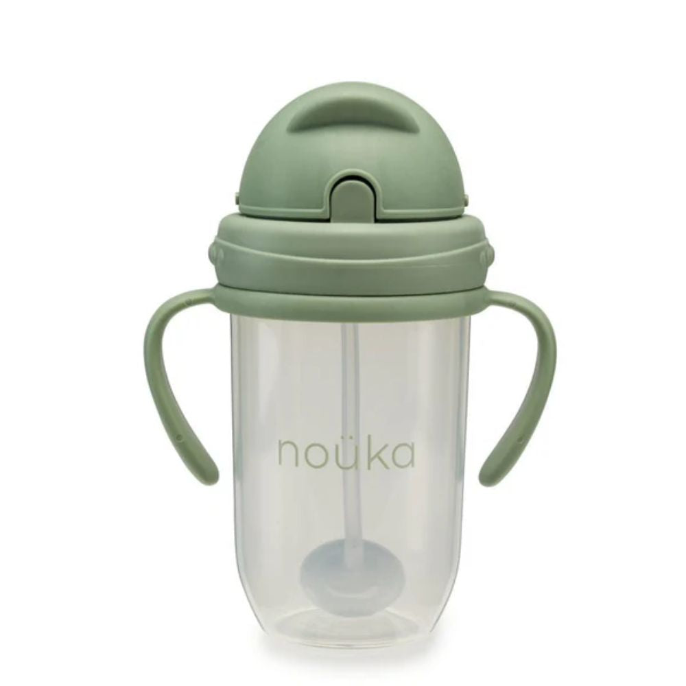 noüka Non-Spill Weighted Straw Cup 9OZ - Moss