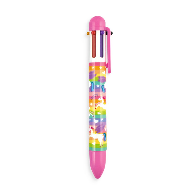 6 Click Multicolour Pens - Unique Unicorns