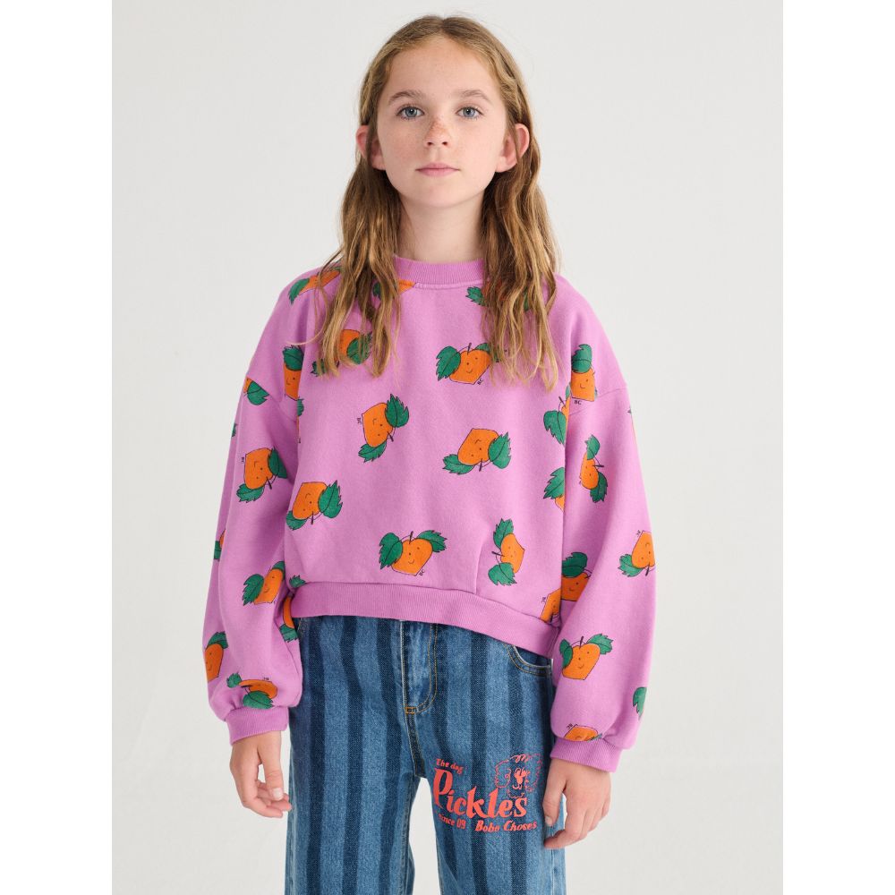 Bobo Choses Tangerine all over cropped sweatshirt