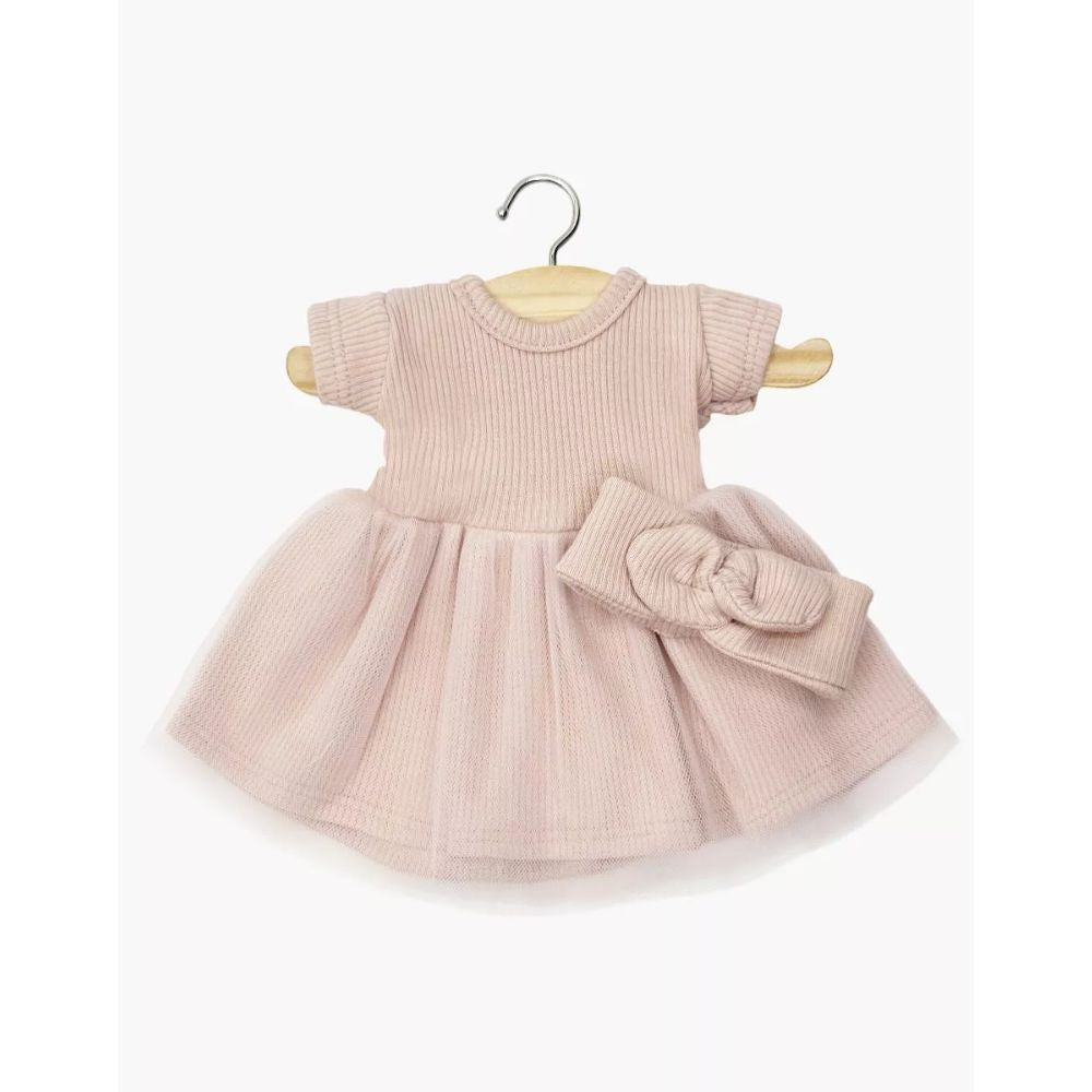 Minikane Babies Collection 28cm - Rosana short-sleeved tutu and matching petal pink headband