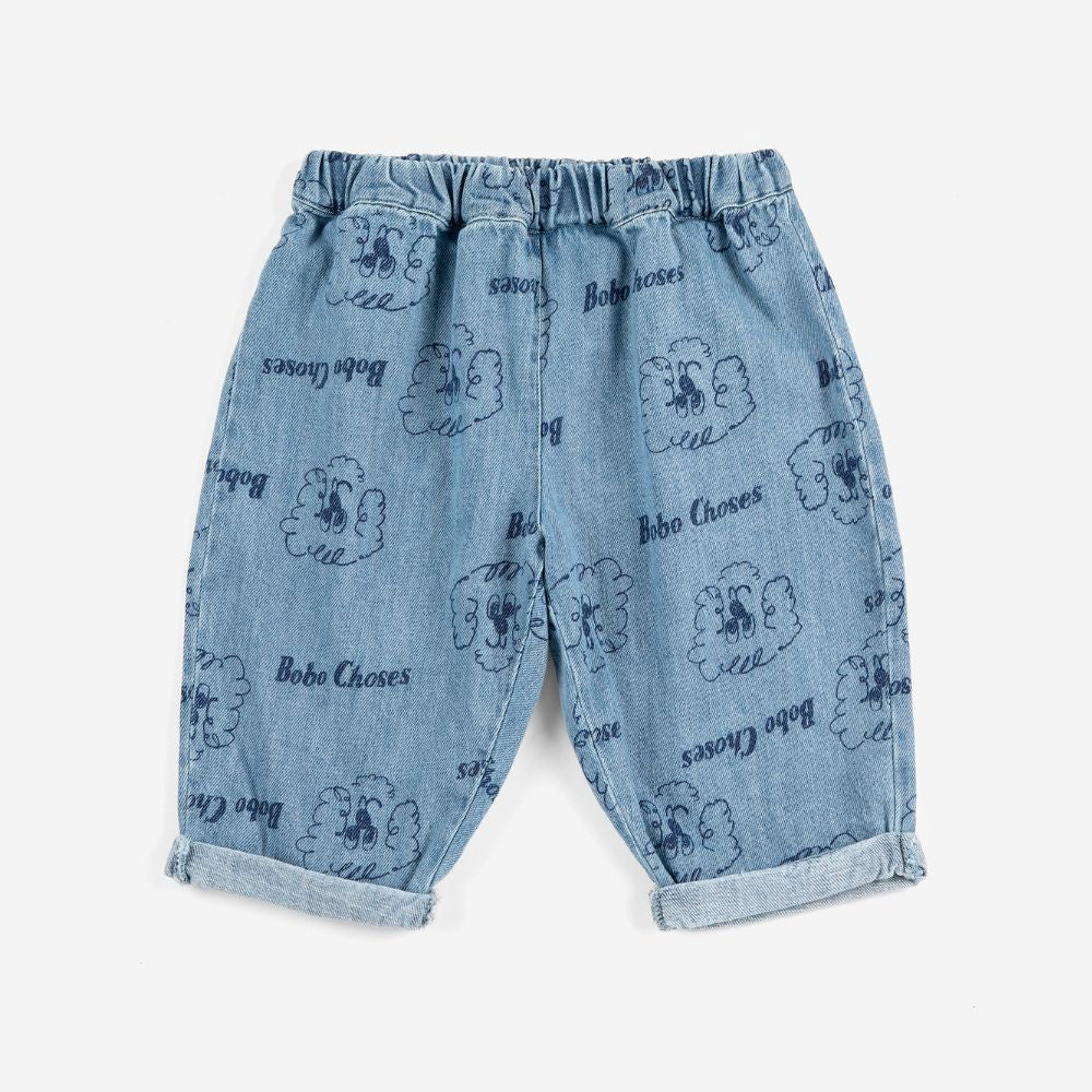 Bobo Choses Baby Pickles The Dog all over denim pants