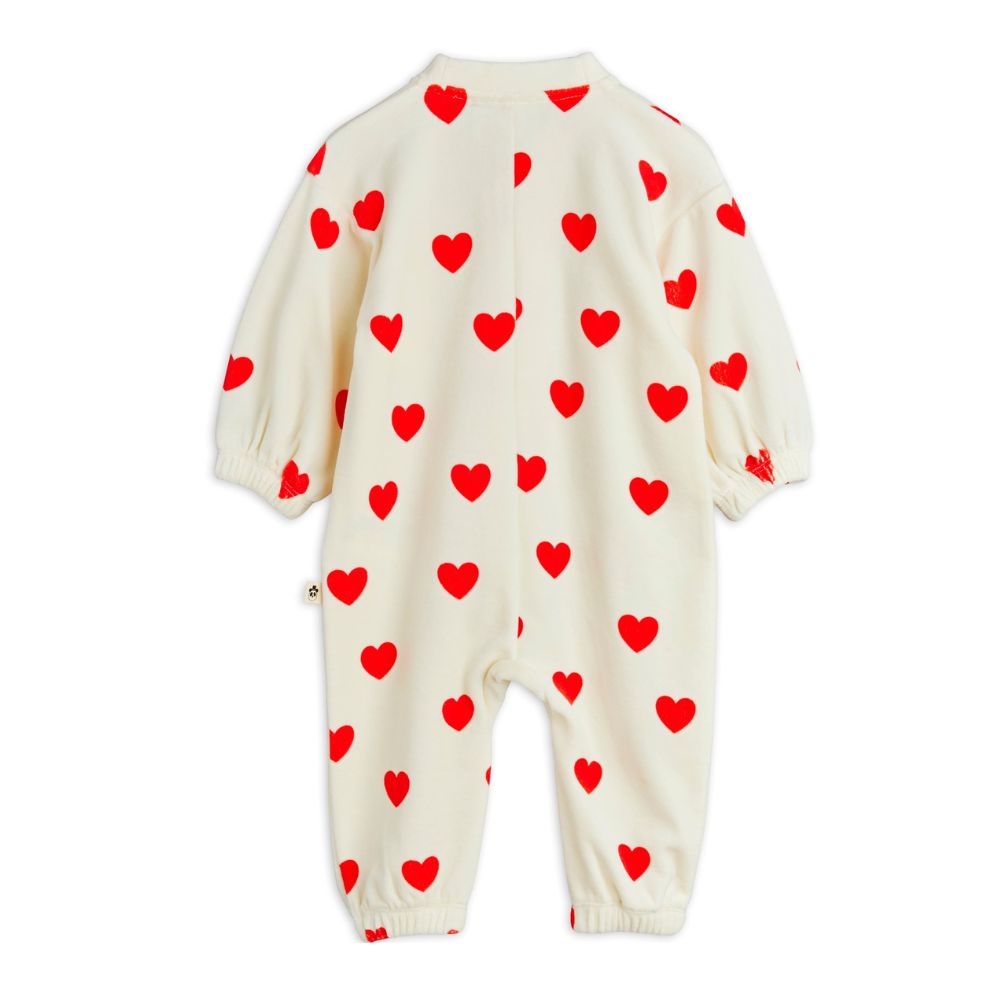 Mini Rodini Hearts aop Velour Jumpsuit