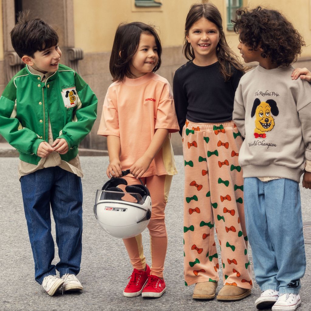 Mini Rodini Bows Aop Velour Trousers