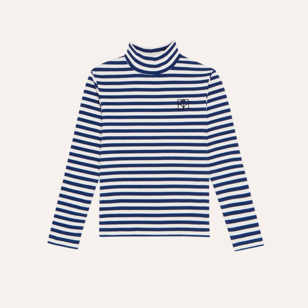 The Campamento Blue Stripes Turtle Neck Tshirt
