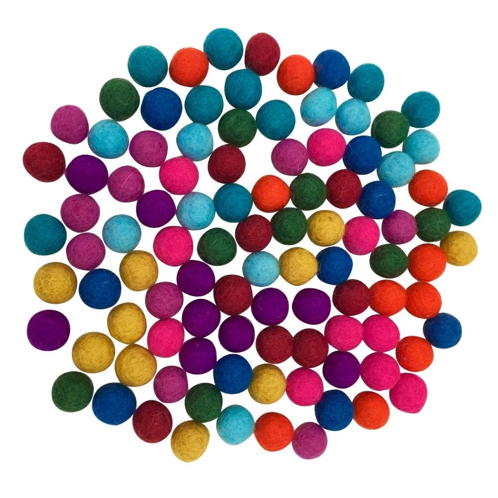 Papoose Felt Balls Summer 1.5cm 100 pcs