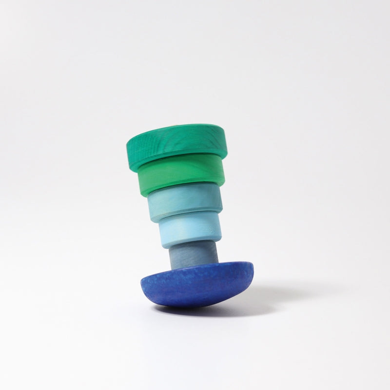Grimms Wobbly Stacking Tower Blue Green