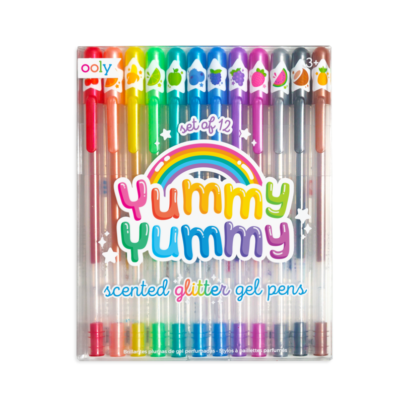 Yummy Yummy Scented Glitter Gel Pens - Set of 12