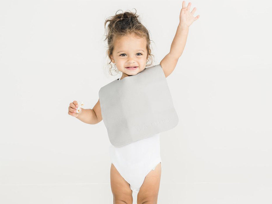 Gathre Vegan Leather Toddler Bib - Pewter