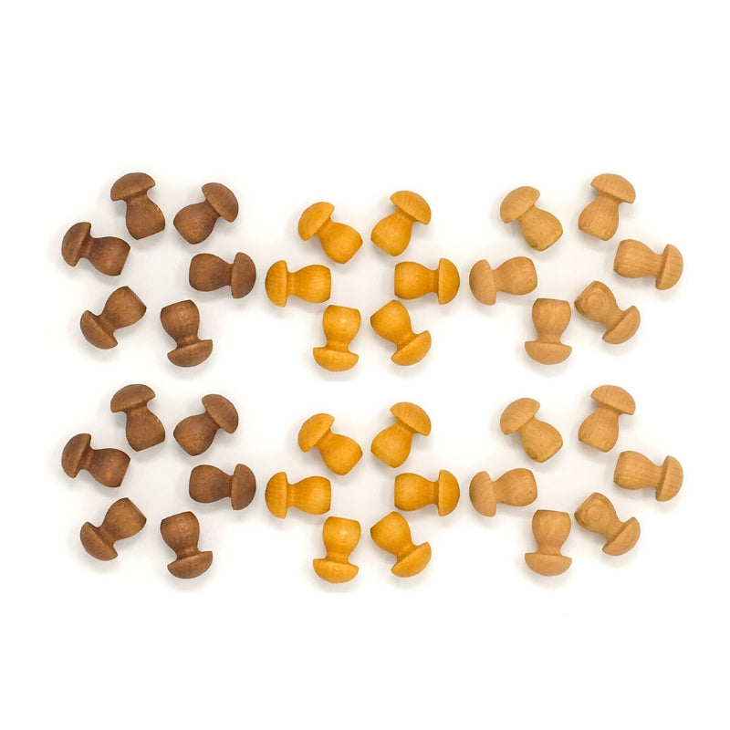 Grapat Wood Mandala Mushrooms 36 pcs (Browns)