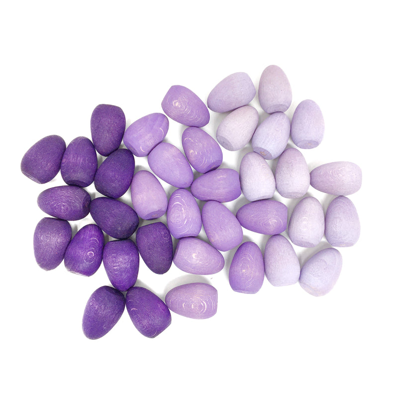 Grapat Wood Mandala Eggs 36 pcs (Purples)