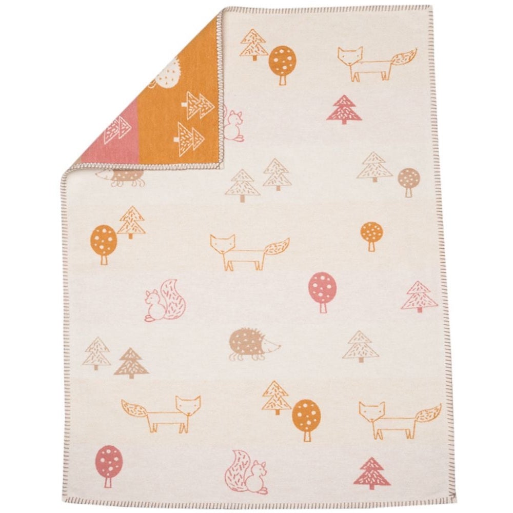 Fussenegger Lena Blanket Forest Animals Organic Cotton Off White 75X100cm