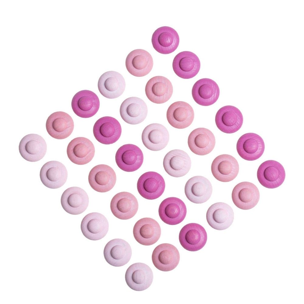 Grapat Wood Mandala Flowers 36 pcs (Pinks)