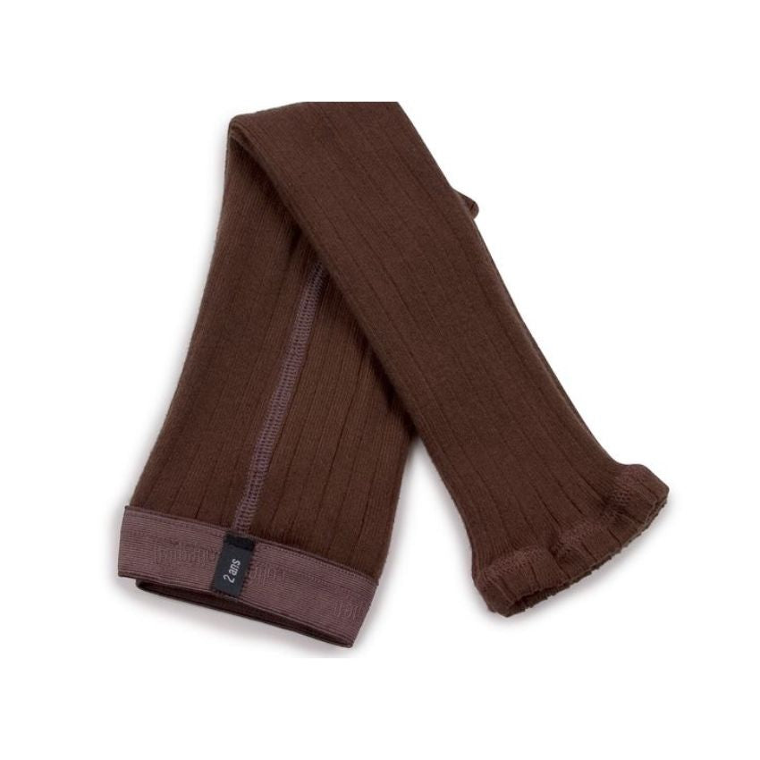 Collegien Maxence Ribbed Footless Tights Chocolat au Lait