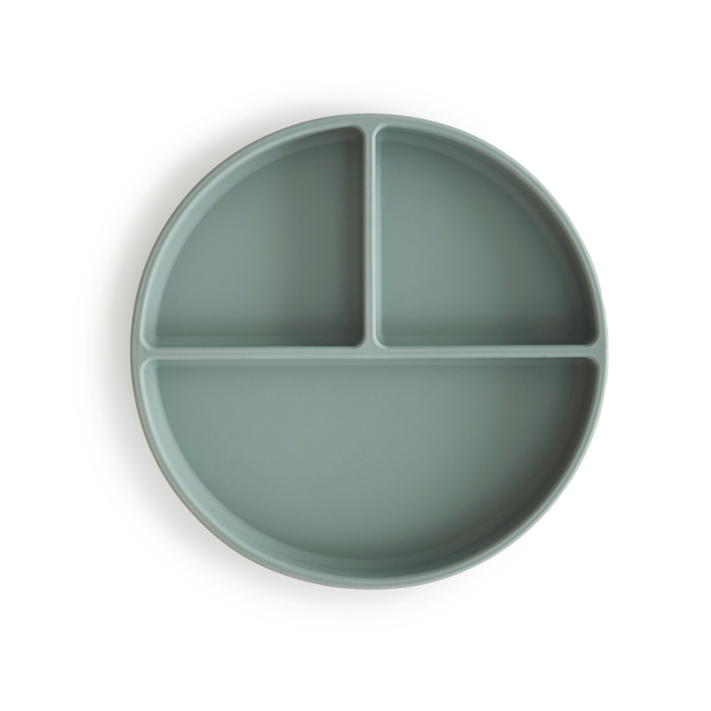 Mushie Silicone Divided Suction Plate- Cambridge Blue