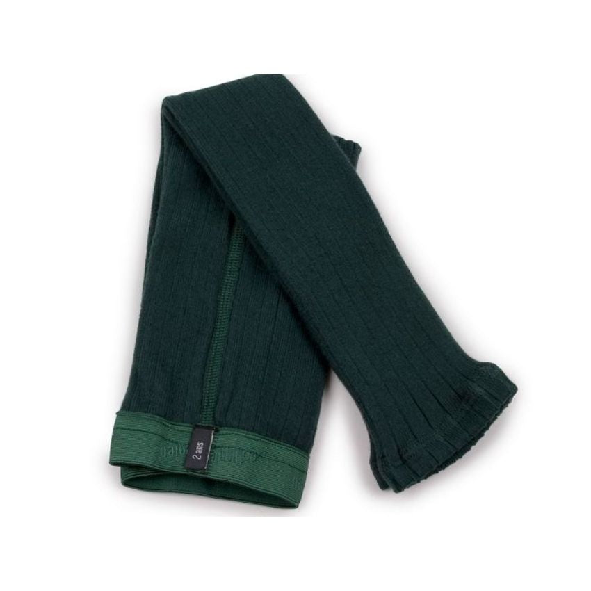 Collegien Maxence Ribbed Footless Tights Vert Forêt