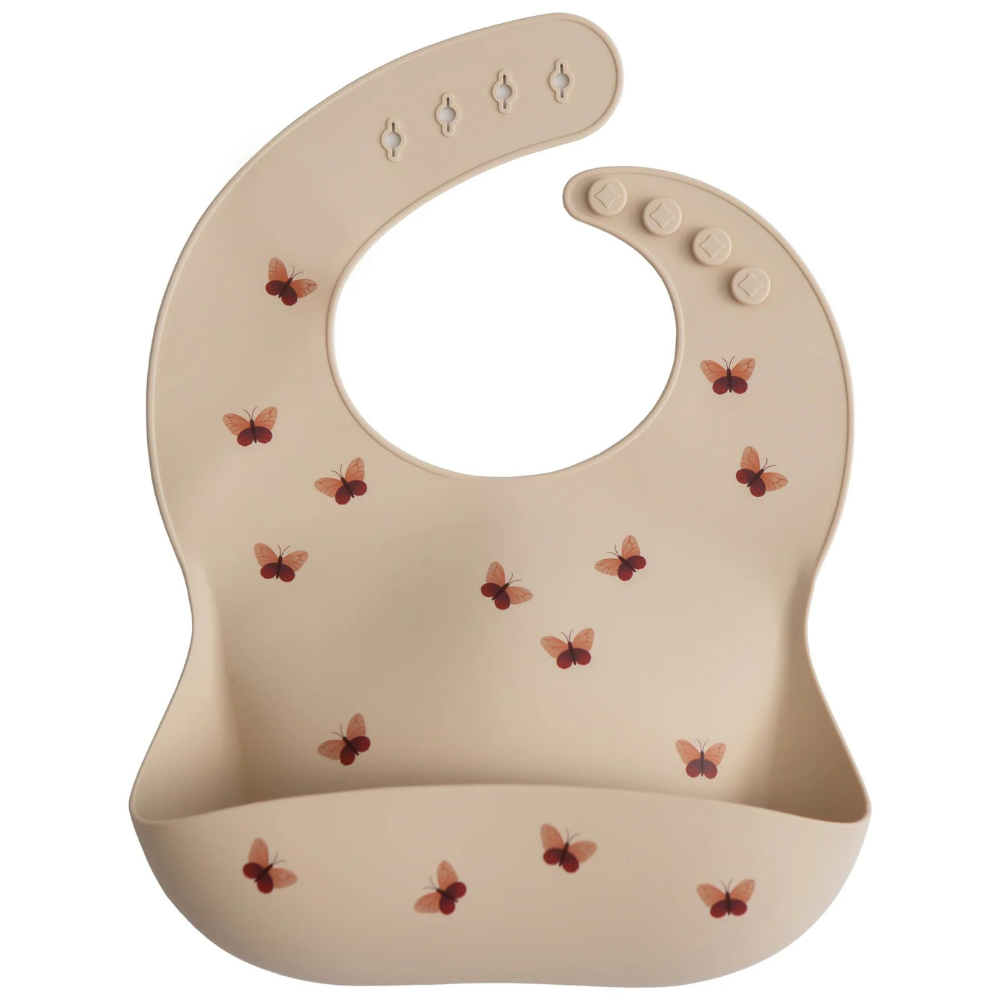 Mushie Silicone Baby Bib - Butterflies