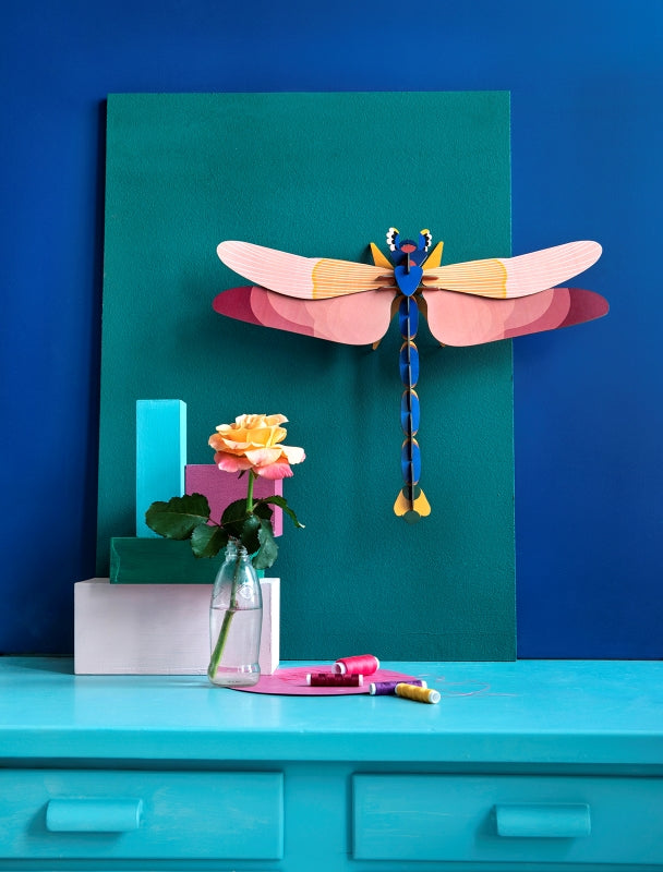 DIY 3D Wall Decoration - Giant Dragonfly Pink