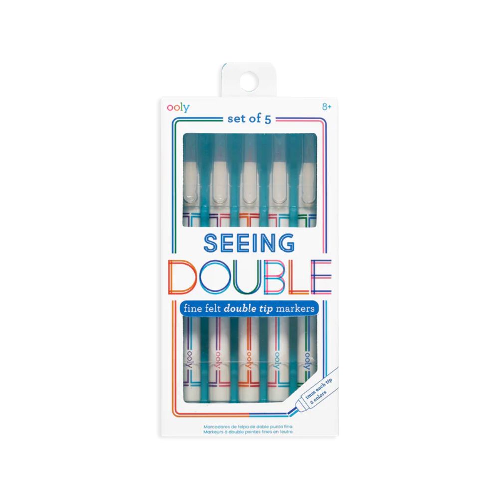 Seeing Double Fine Felt Double Tip Markers - Set of 5/10 colours