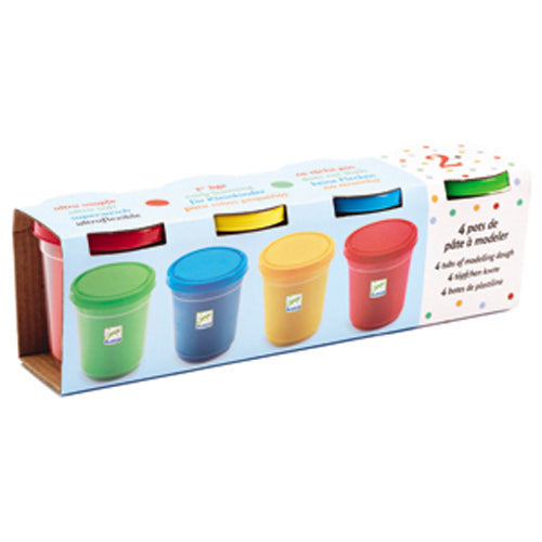 Djeco Arts & Crafts - Modelling Clay 4 Tubs Primary