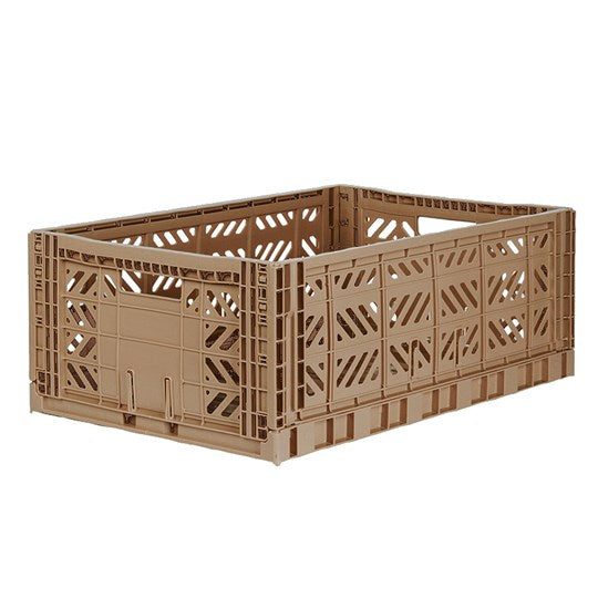 Foldable Crates Large - Warm Taupe