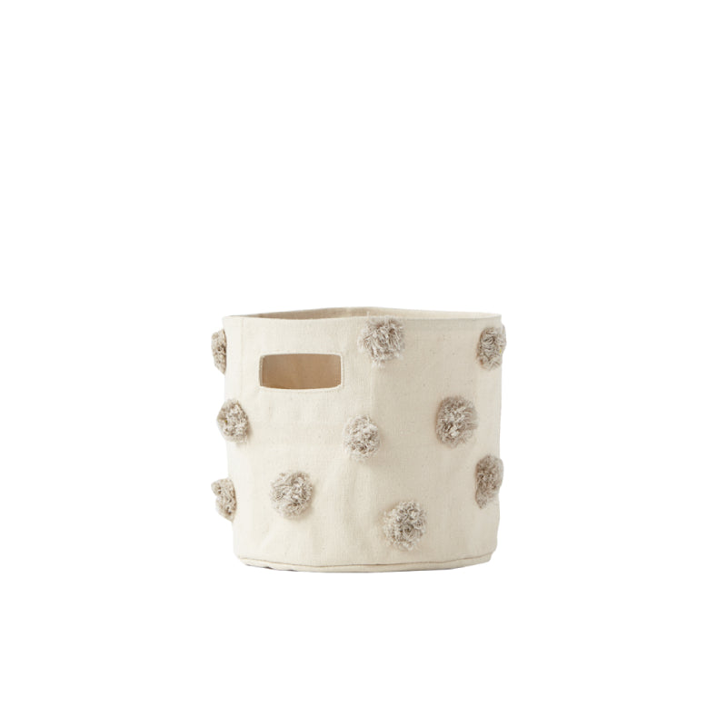 Pehr Pom Pom Mini Bin- Grey 8 In. D X 7 In. H