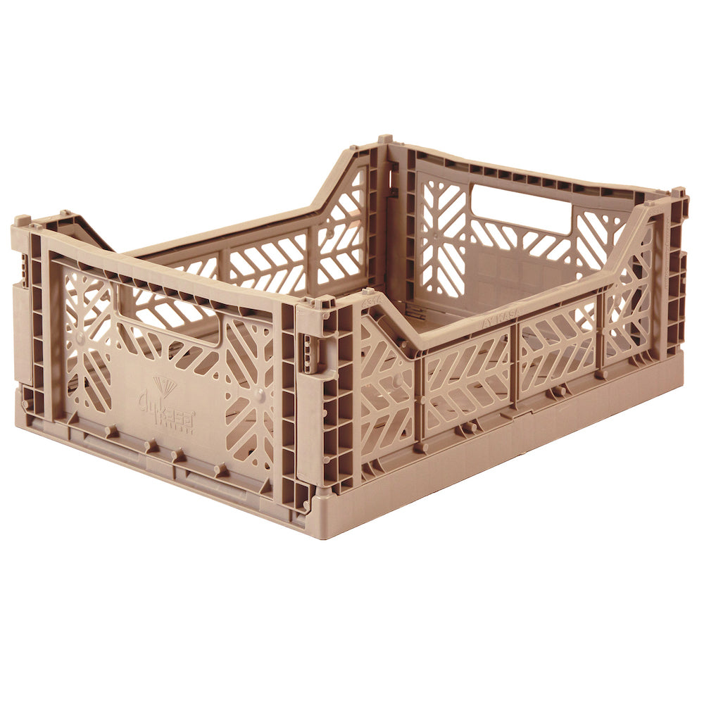 Foldable Crates Medium - Warm Taupe
