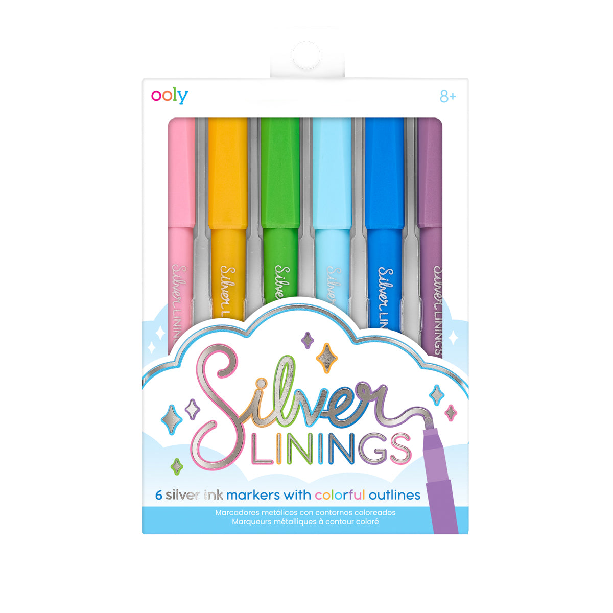 Silver Linings Outline Markers, set of 6