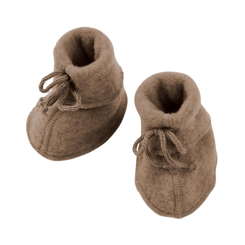 Engel Baby Booties With Ribbon Walnut