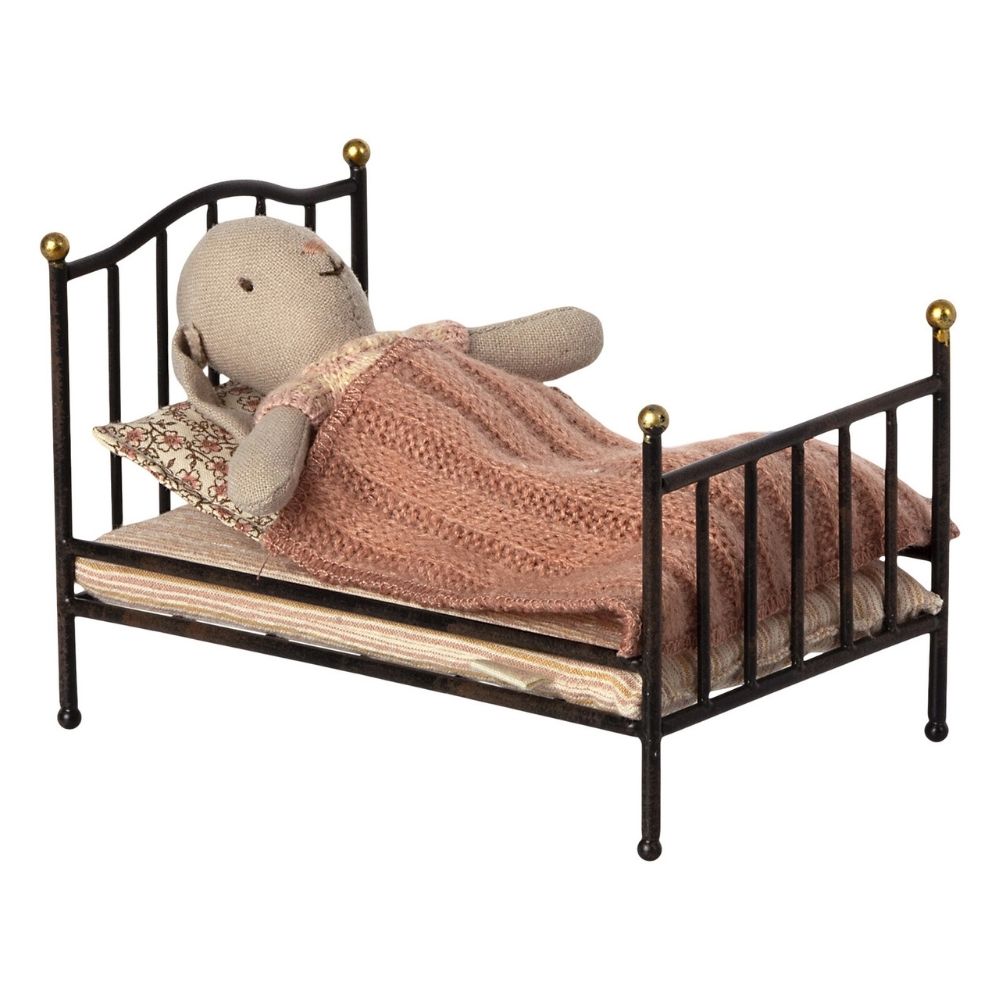 Maileg VIntage Bed, Mouse - Anthracite 2021