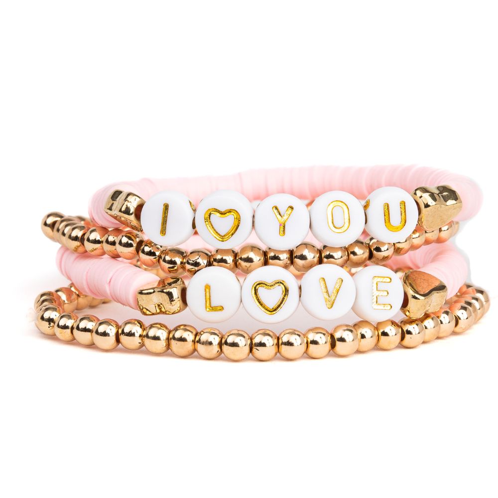 Pink Love Bracelet, 4pcs