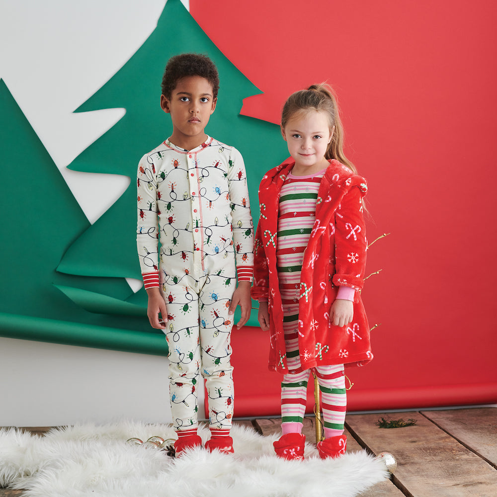 Hatley Candy Canes Fleece Robe