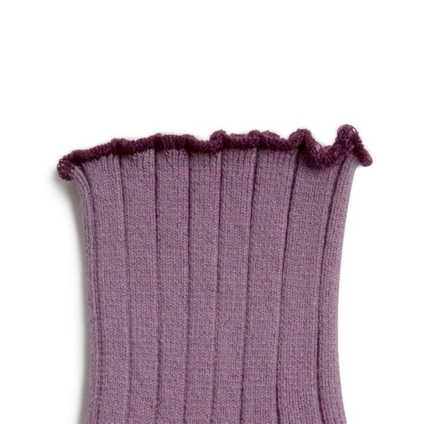 Collegien Delphine Lettuce Trim Socks Glycine du Japon