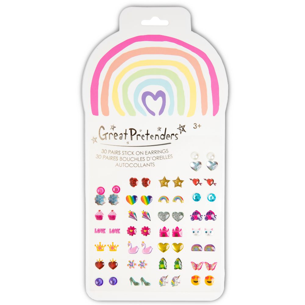 Rainbow Love Sticker Earrings, 30 pairs