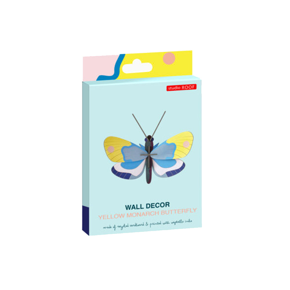 DIY 3D Wall Decoration - Yellow Monarch Butterfly, small