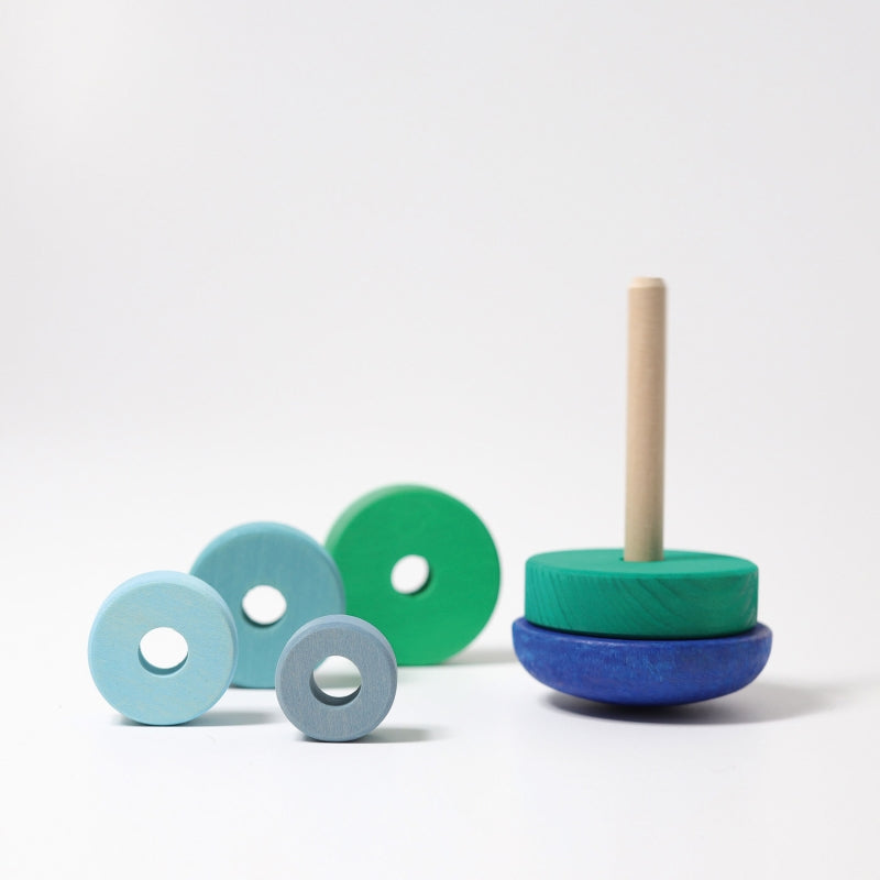 Grimms Wobbly Stacking Tower Blue Green