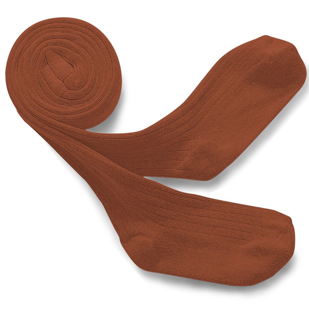 Collegien Louise Plain Ribbed Tights Pain D’Epice