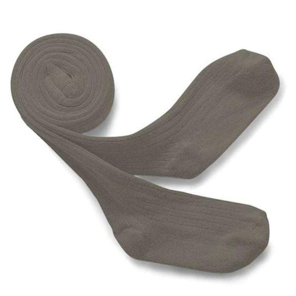 Collegien Louise Plain Ribbed Tights Brun de Terre